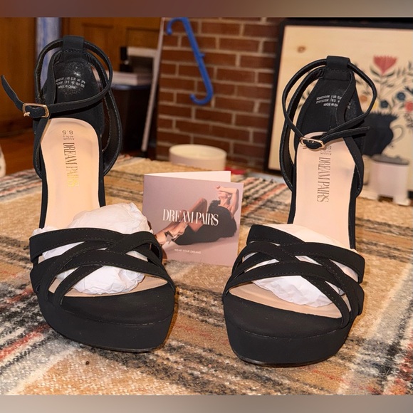 Dream Pairs Black Strappy Heels - Picture 2 of 7